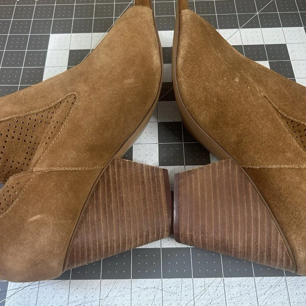 Steven By Steve Madden Bootie Women 10 Fashion Ready Suede Boot Open Toe Mesh